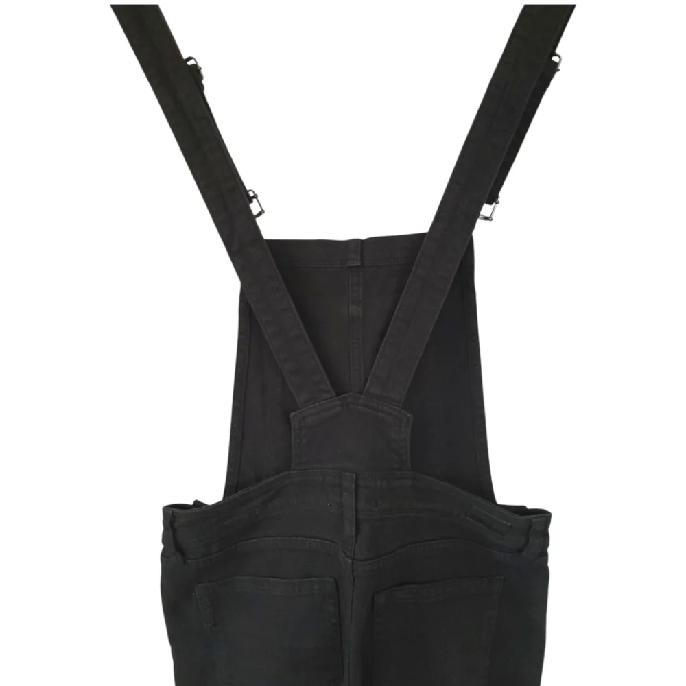 PAIGE Sierra High Waist Denim Overalls Vintage Black 24 ASO Olivia Palermo - Picture 12 of 16
